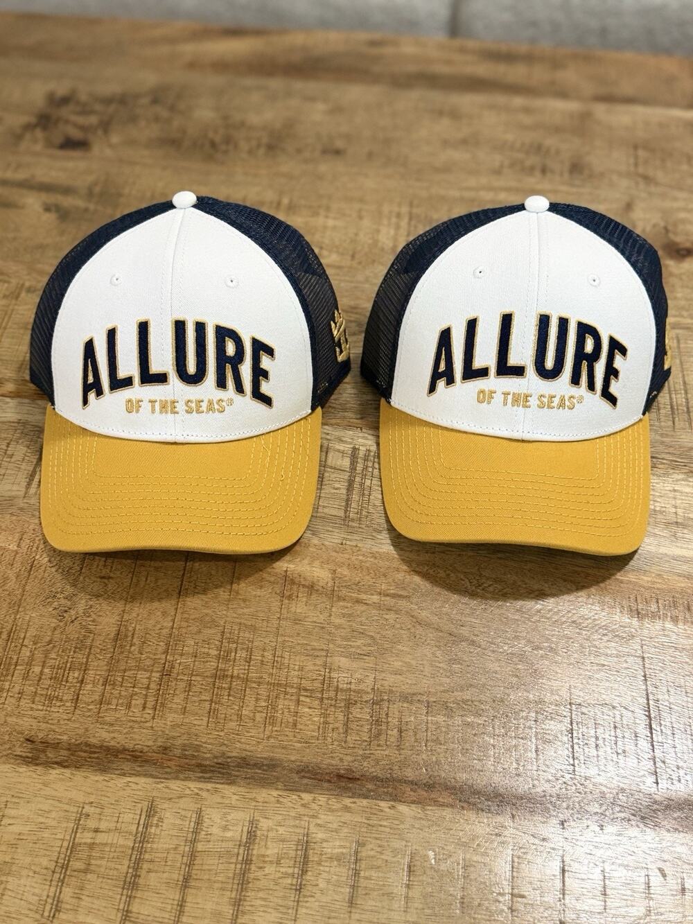 Royal Caribbean Allure of The Seas Trucker Hats - Pack Of 2 Navy Blue & Yellow